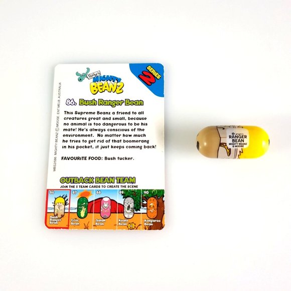 Mighty Beanz 86 Bush Ranger Bean 2002 Series 2 Moose With Playing Card - Picture 2 of 6